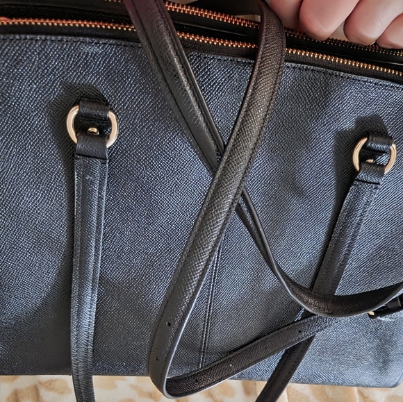 Coach Black Leather Tote with Gold Hardware - Picture 5 of 6